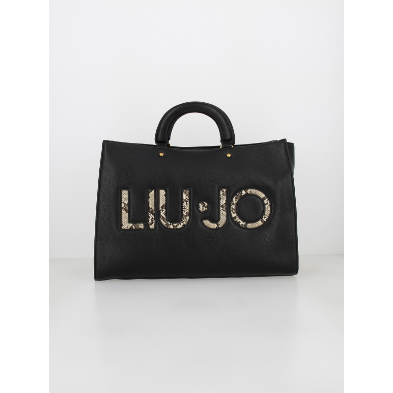 Sac à main tote nero motif python noir femme - Lui Jo