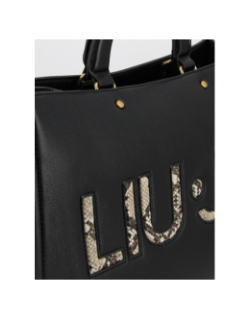Sac à main tote nero motif python noir femme - Lui Jo