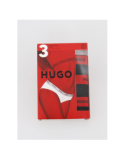 Pack de 3 slips stripe rouge noir femme - Hugo