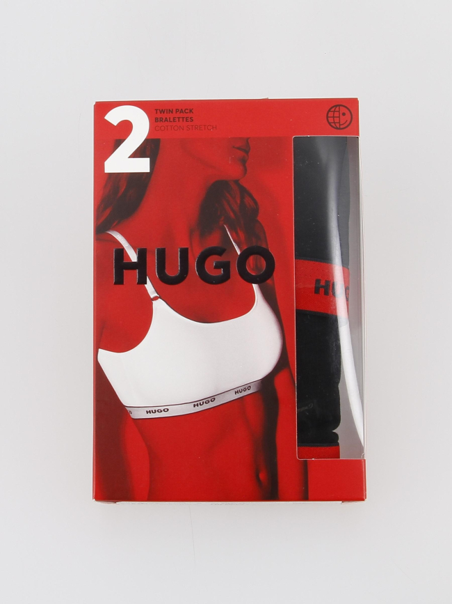 Pack de 2 brassières stripe rouge noir femme - Hugo