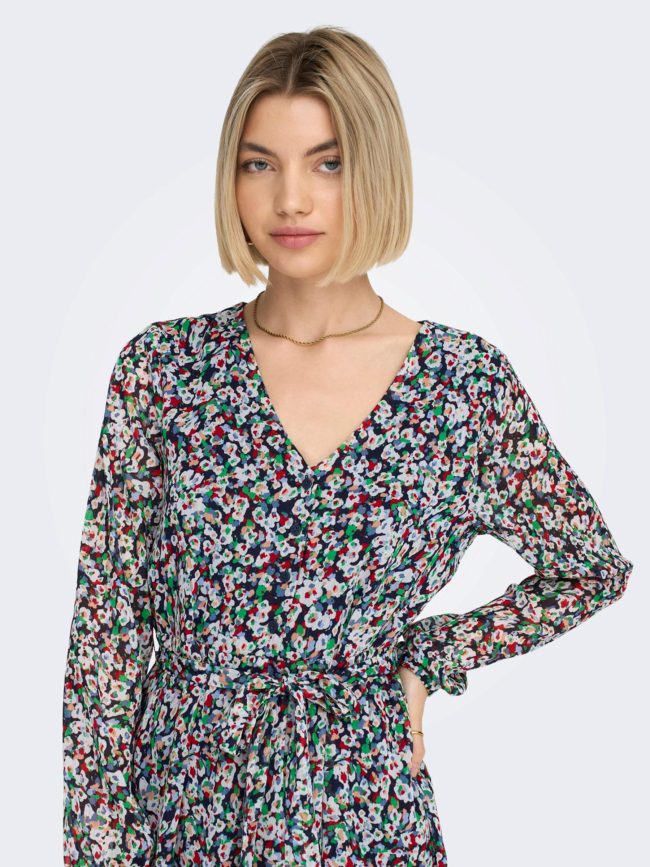 Robe danielle lurex motif floral femme multicolore - Only