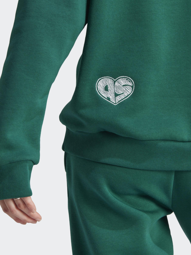 Sweat à capuche motifs brodés vert fôret femme - Adidas