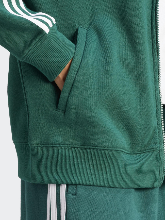 Sweat à capuche zippé 3s ft logo brodé vert femme - Adidas