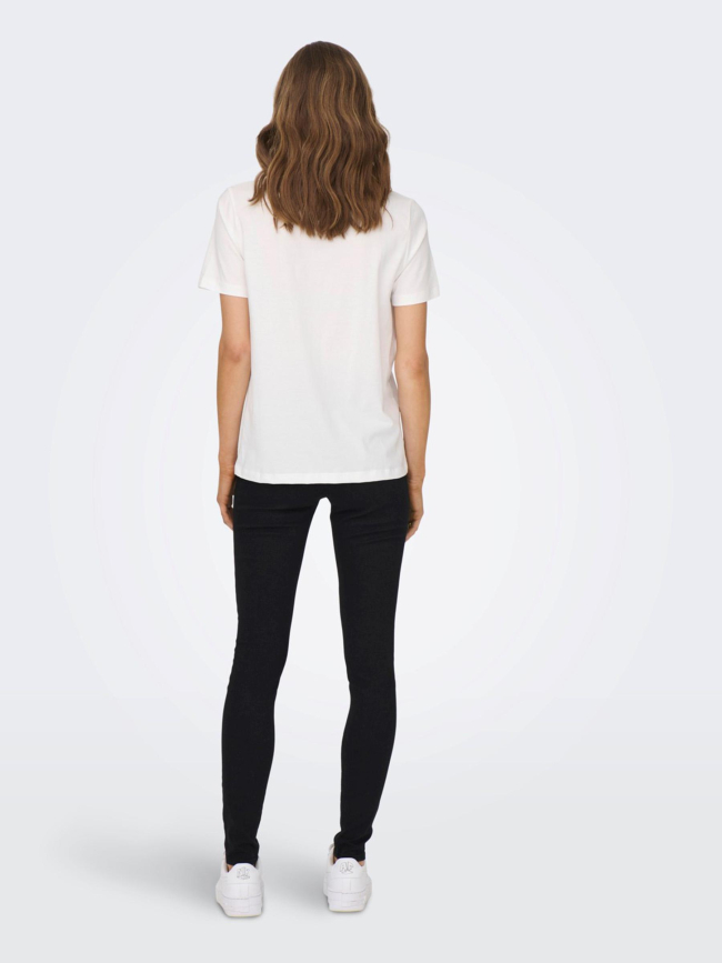 T-shirt stella motif squelette blanc femme - Only