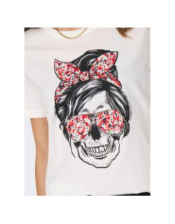 T-shirt stella motif squelette blanc femme - Only