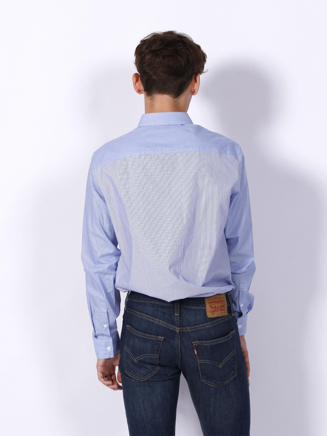 Chemise manches longues à rayures bleu homme - Armani Exchange