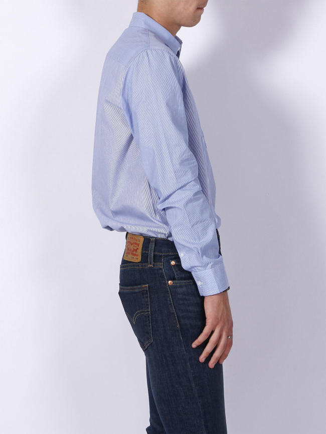 Chemise manches longues à rayures bleu homme - Armani Exchange