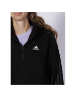 Sweat à capuche quarter zip ample noir femme - Adidas