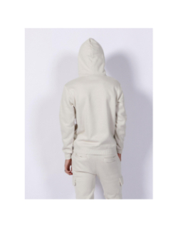 Sweat à poches logo brodé beige homme - Project X Paris