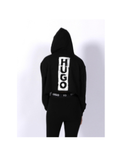 Sweat à capuche dephana cropped noir femme - Hugo