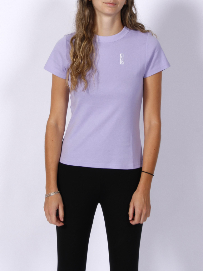 T-shirt classic logo colorié imprimé violet femme - Hugo