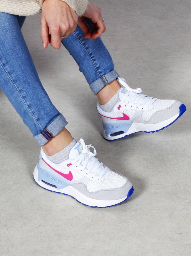 Air max baskets system gs blanc rose enfant - Nike