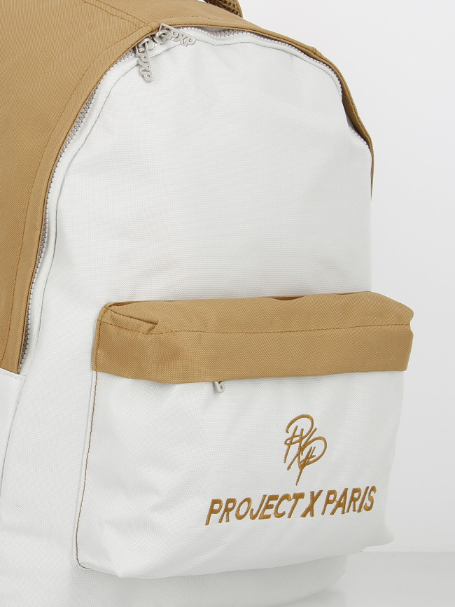 Sac à dos bicolore logo brodé marron - Project X Paris