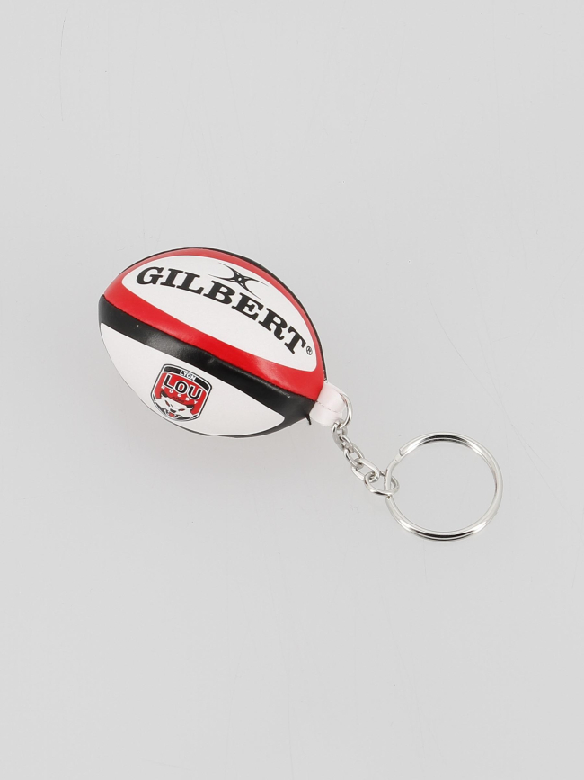 Porte-clés mini ballon rugby lyon rouge/blanc - Gilbert