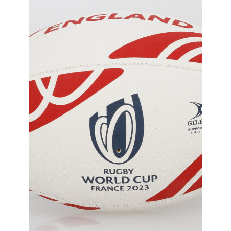 Ballon De Rugby Officiel England RFU - Taille 5 Blanc/Rouge - Caoutchouc Synthétique Haute Qualité