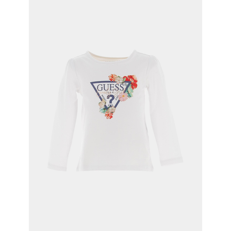 T-shirt manches longues lovely blanc fille - Guess