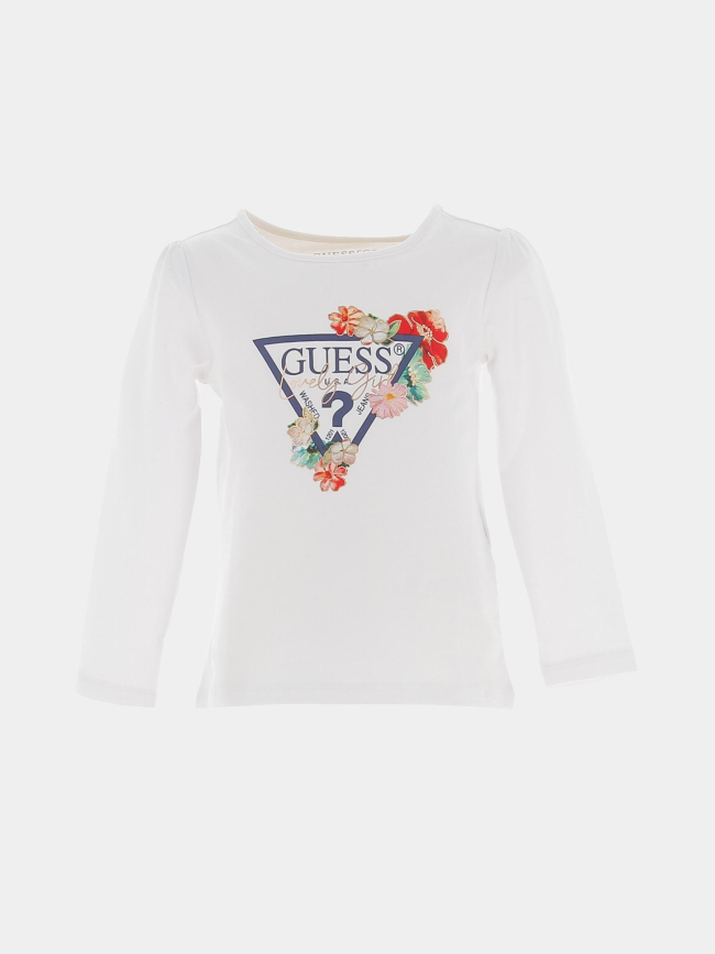 T-shirt manches longues lovely blanc fille - Guess