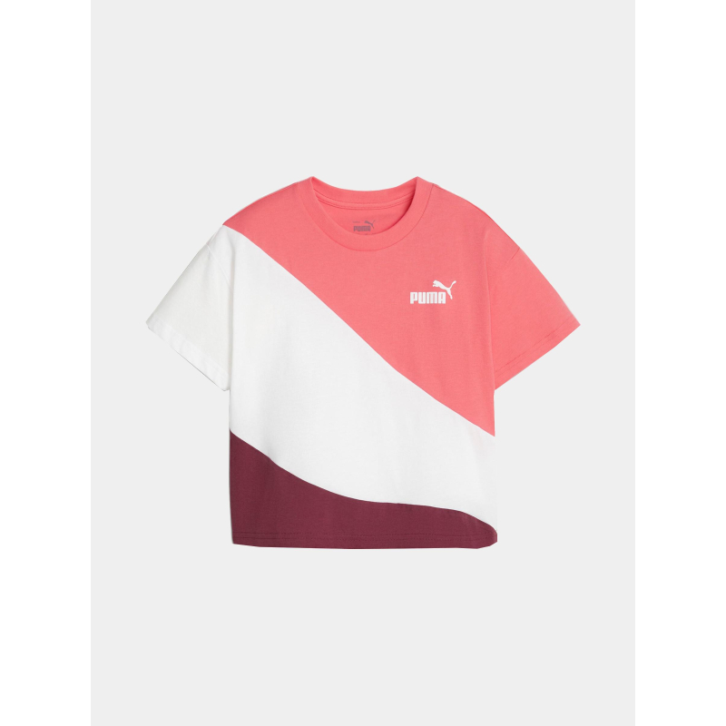 T-shirt cat colorblock rose fille - Puma