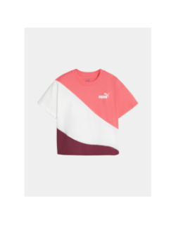 T-shirt cat colorblock rose fille - Puma