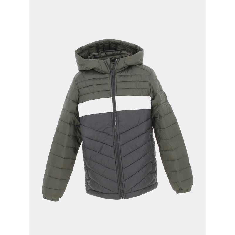 Doudoune hero puffer noir kaki garçon - Jack & Jones