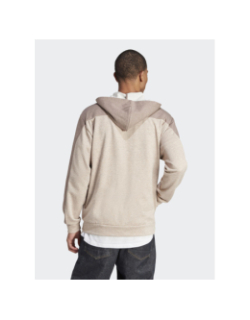 Sweat à capuche zippé mel marron homme - Adidas