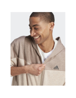 Sweat à capuche zippé mel marron homme - Adidas