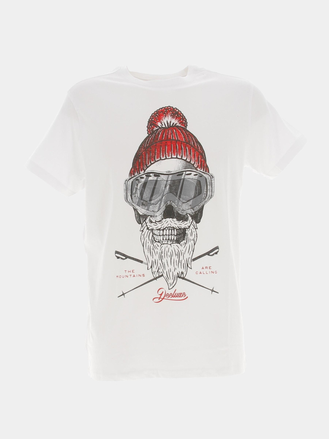 T-shirt pablo mountains squelette blanc homme - Deeluxe