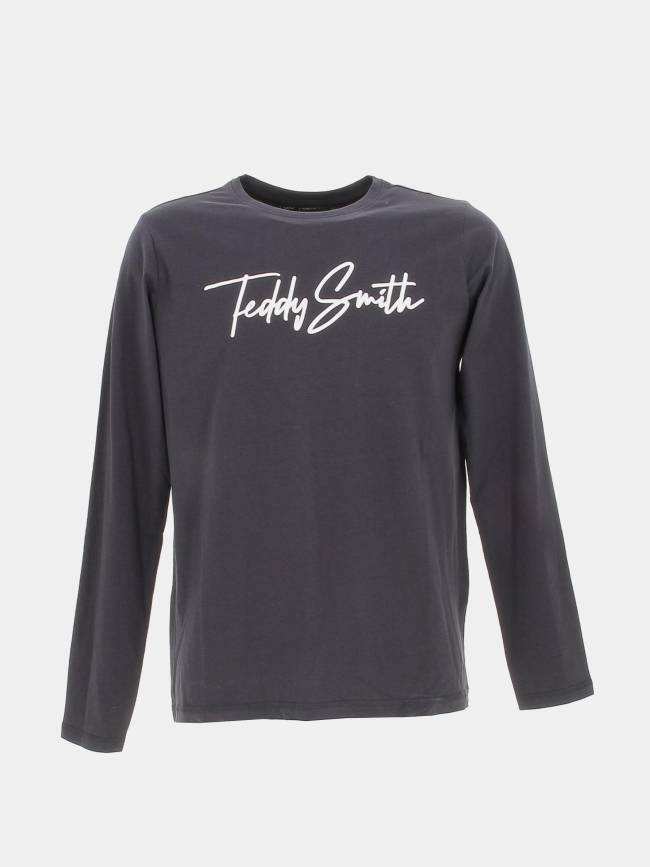 T-shirt manche longue signature bleu garçon - Teddy Smith