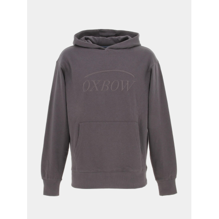 Sweat à Capuche OXBOW Motif Dos – Coton Brossé 340 G/m², Coupe Oversize, Style Graphique été 2025