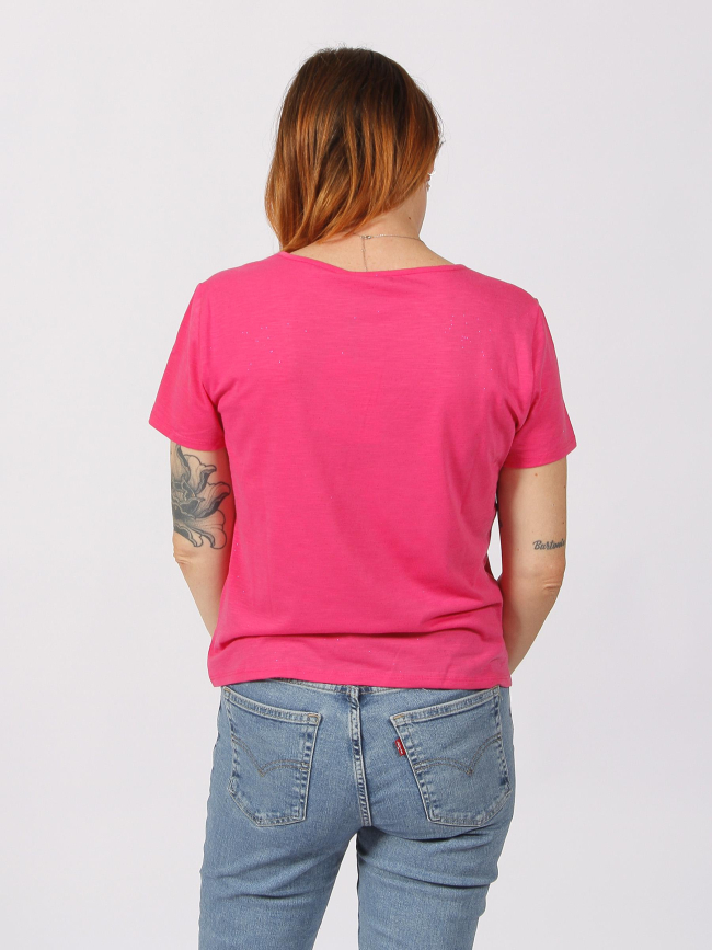 T-shirt dora glitter rose femme - Jaqueline De Yong