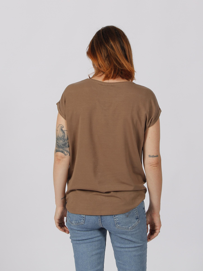 T-shirt mava uni marron femme - Vero Moda