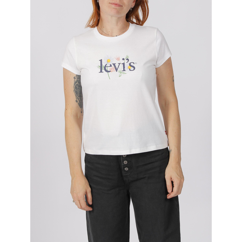 T-shirt graphic authentic logo floral blanc femme - Levi's