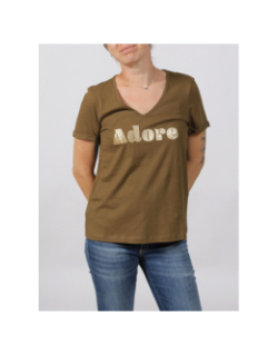 T-shirt cannie adore kaki femme - Vero moda