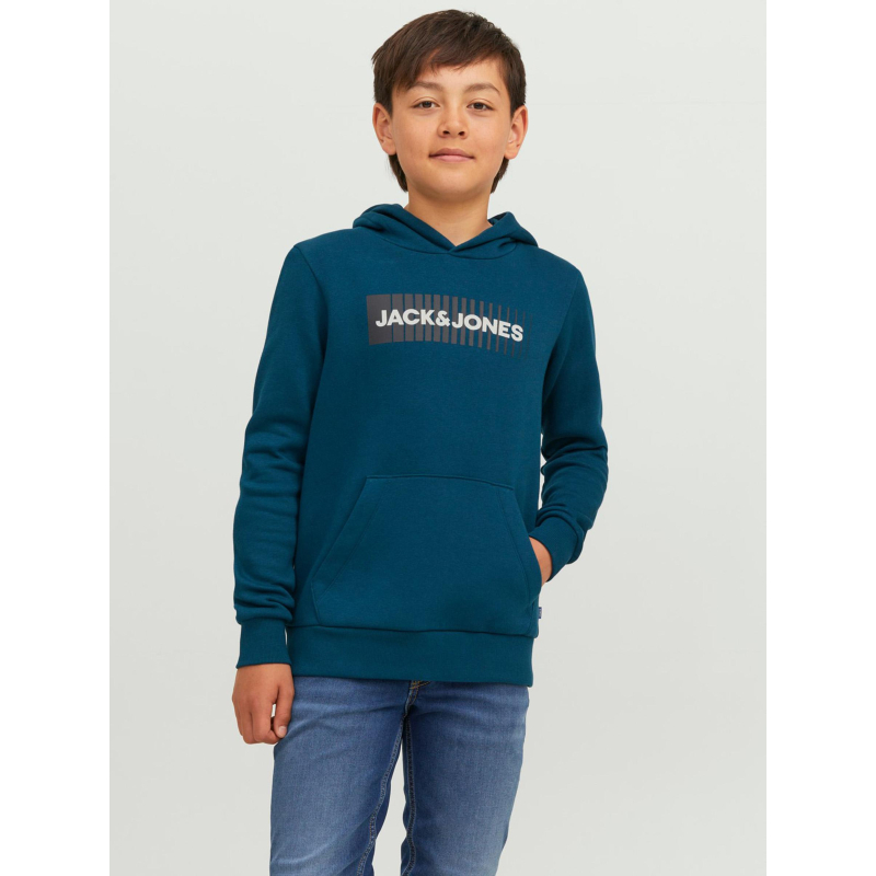 Sweat à capuche corp logo bleu garçon - Jack & Jones