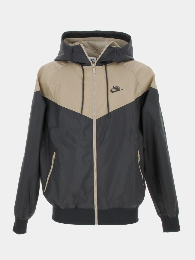 Veste sportswear windrunner kaki noir homme - Nike