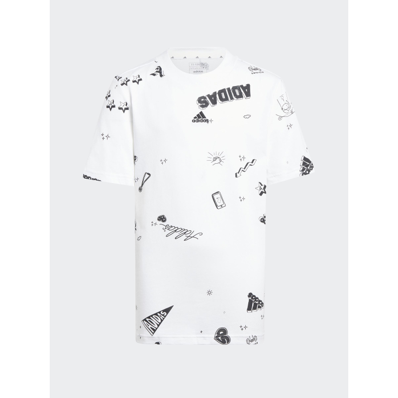 T-shirt bluv motif blanc garçon - Adidas