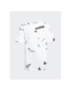 T-shirt bluv motif blanc garçon - Adidas