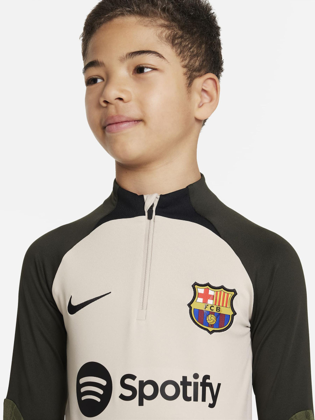 Sweat de football fc barcelone beige garçon - Nike