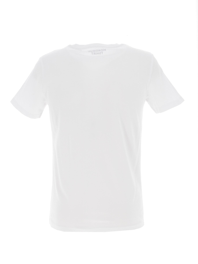 T-shirt demi ouverture blanc homme - Monsieur T-shirt