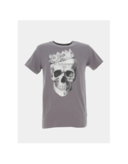 T-shirt crown squelette gris homme - Deeluxe