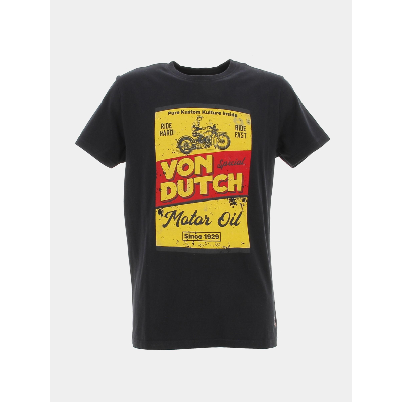 T-shirt motor oil vintage noir homme - Von Dutch