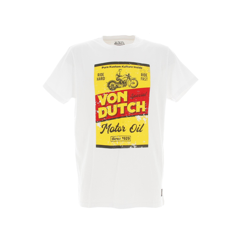 T-shirt vintage motor oil blanc homme - Von Dutch