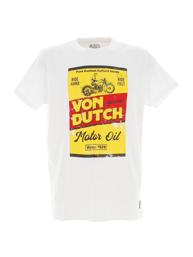 T-shirt vintage motor oil blanc homme - Von Dutch