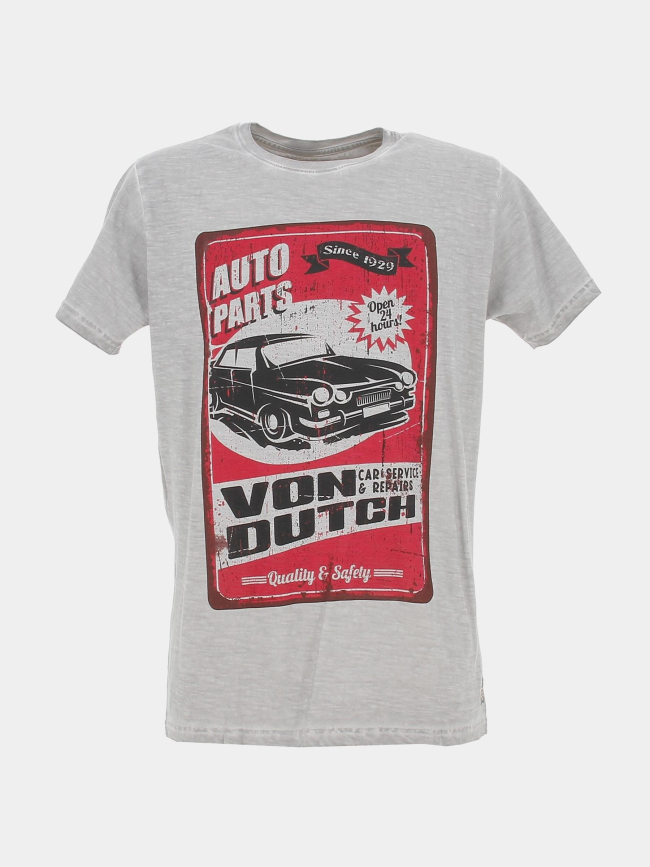 T-shirt auto parts service gris homme - Von Dutch