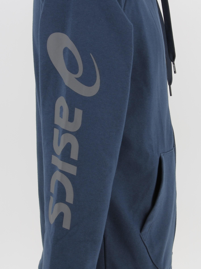 Sweat à capuche zippé big logo bleu homme - Asics