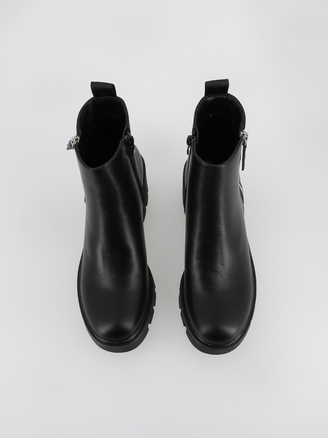 Boots plateforme fermetures éclair uni noir femme - Xti