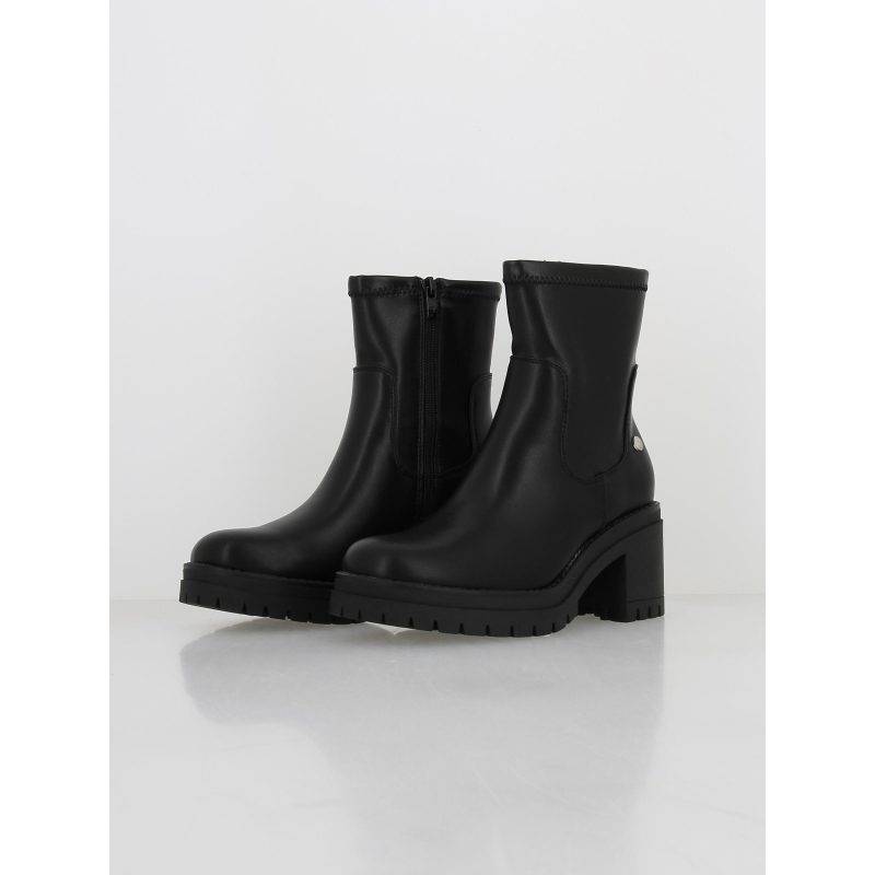 Bottines Motardes Femme Infinity Daroca - Cuir Veau, Talon 4 Cm, Fermeture éclair, Doublure Confort