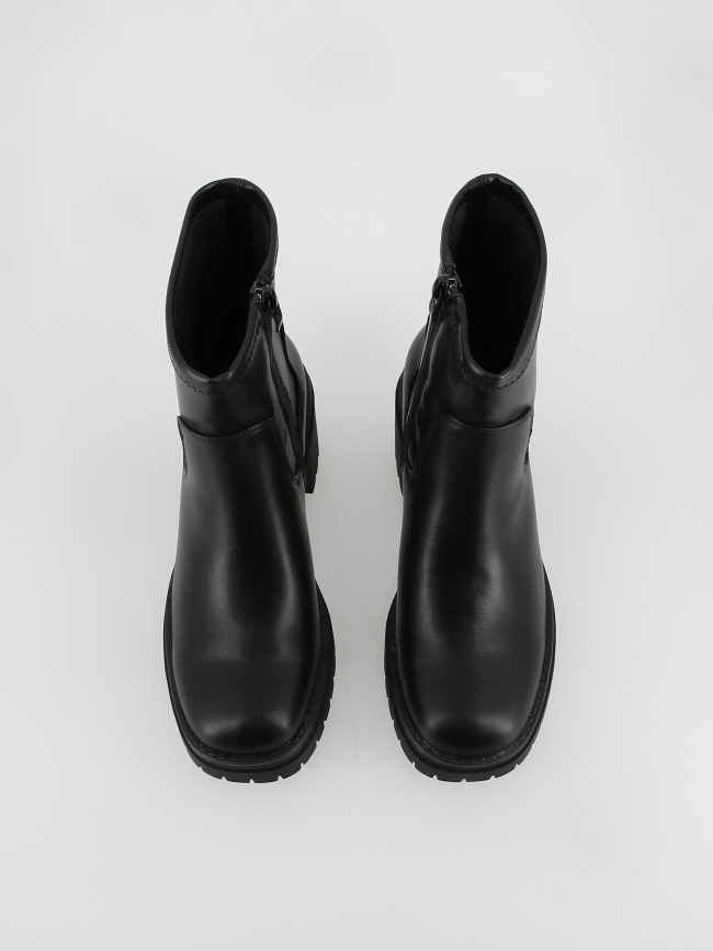 Boots à talon zippé uni noir femme - Xti