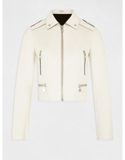 Veste légère suédine crop nuage beige femme - Morgan
