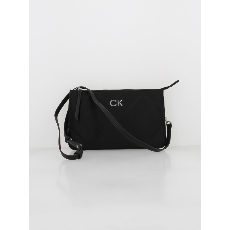 Sac bandoulière matelassé re-lock quilt noir femme - Calvin Klein